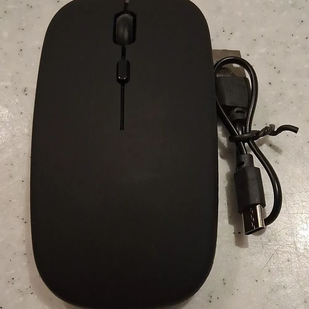 Wireless Slim Mouse Ultra-Slim Design Optical Scroll Wheel 3-Button Black